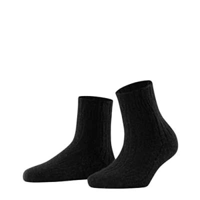 Imagen de FALKE Bedsock Rib W HP lana cachemira calida suave 1 par, Calcetines Mujer, Negro (Black 3009), 35 38