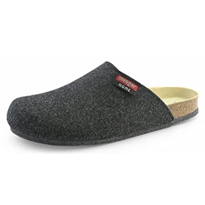 Imagen de Pantoffelmann bío zuecos con suela ABS y plantilla de corcho I Pantuflas fieltro cómodas Zapatillas casa transpirables unisex antideslizantes hombre mujer (Negro, numeric_44)