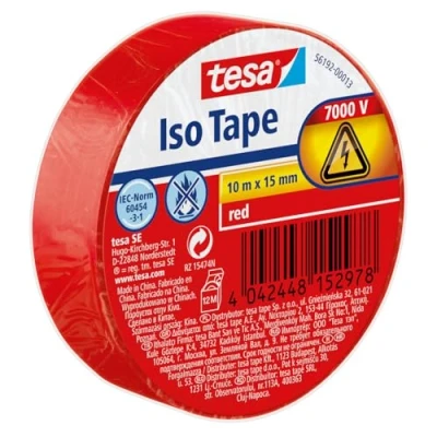 Imagen de Cinta aislante de PVC tesa(10 m x 15 mm), color rojo