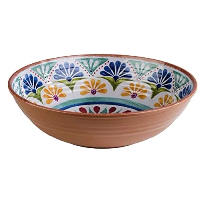 Imagen de APS 84690 Arabesque Cuenco de melamina (31 cm diámetro, altura 9 cm, decoración interior: diseño español, exterior: efecto terracota, 3 litros)