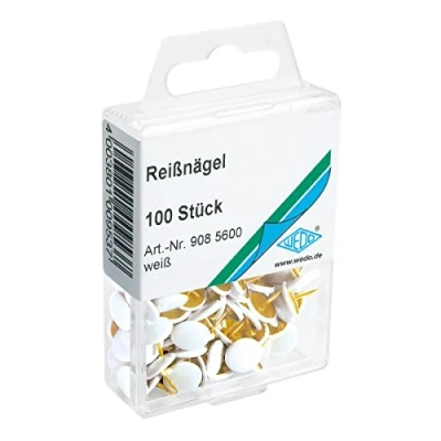 Imagen de Wedo 9085600 Chinchetas, 100 unidades, 10 mm, blanco