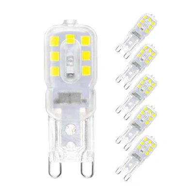 Imagen de ZFQ Bombillas LED G9 Regulable 3W Equivalente a Halógeno de 30W, Blanco Frío 6000K, Ángulo haz 360 , Lámpara para iluminación del hogar, 5 Unidades
