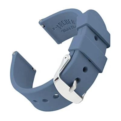 Imagen de Archer Watch Straps Correas Reloj Silicona de Liberación Rápida para Hombre y Mujer (Azul Acero, 18mm)