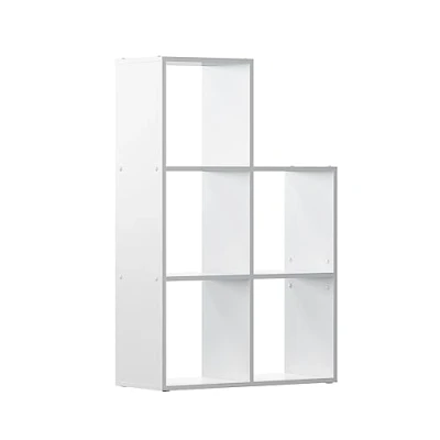 Imagen de Vicco Estantería escalonada &quot;Aramis&quot;, Blanco/Blanco, 73 x 108 cm 5 compartimentos