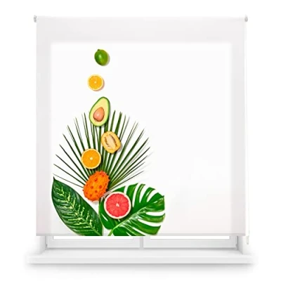 Imagen de Blindecor Digital Cocina Estor Enrollable Translúcido con Estampado Impresión TropicalFruit 150 x 180 cm (Ancho por Alto) Tamaño de la Tela 147 175 Estores para Ventanas