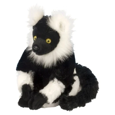 Imagen de Wild Republic Cuddlekins Mini Lemur Ruffed Blanco Negro, Animales de Peluche, 20 cm, Regalo Recién Nacido, Peluches para Niños, Juguete Peluches, Elaborado con Botellas Recicladas