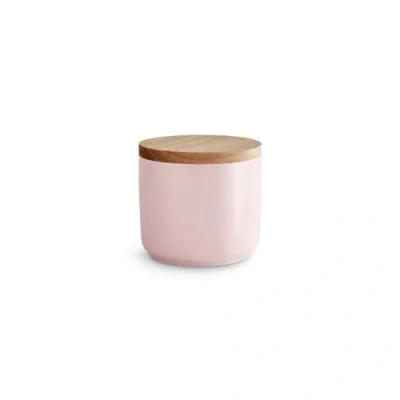 Imagen de SPRINGLANE Botes de cerámica con tapa madera Sweet Scandi rosa 10,1 x 9,3 cm