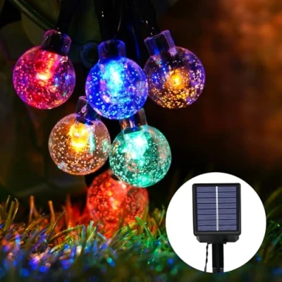 Imagen de Realky Guirnaldas Luces Exterior Solar, 30 LED 8 Modos Guirnalda Solares con Función de Memoria, IP65 Impermeable 8.1M Cadena Luz Solar para Jardín, Patio, Navidad, Fiesta (Multicolor)