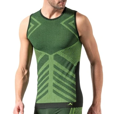 Imagen de Risalti Camiseta Termica Hombre Sin Mangas Energy para Elástica y Transpirable, Ropa Interior Hombre, Costuras Made in Italy