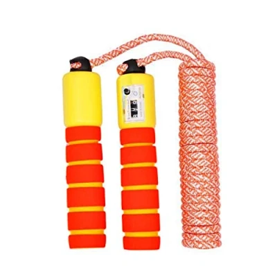 Imagen de Sunshine Smile cuerda para saltar ajustable, la de boxeo y Mango Espuma, boxeo, velocidad (Rojo amarillo)
