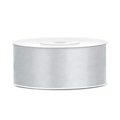 Imagen de Cinta de satén poliéster con lazo y embalaje regalo 6/12/25/38/50/100 mm x 25 m (Tamaño 25mm 25m Color Gris)