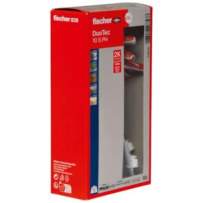 Imagen de fischer DUOTEC 10 S PH, x tacos pladur basculante + tornillo de cabeza plana, 2 componentes, cavidad para fijación en placas yeso, fibra panel madera y acero, etc.