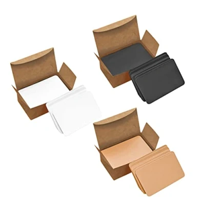 Imagen de VANRA 300 tarjetas pequeñas en blanco de 3.5 x 2 pulgadas, estudio cartulina color, índice, sin rayas con esquinas redondeadas (colores surtidos, paquete unidades)