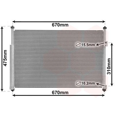 Imagen de VAN WEZEL 52005108 Condensador con secador Aluminio 650 SUZUKI: Grand Vitara 2 SUV