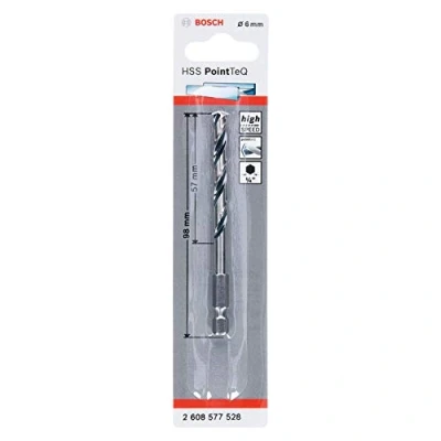 Imagen de Bosch Professional Brocas de vástago hexagonal PointTeQ, para metal, diámetro: 6 mm, ¼&quot;, accesorios taladro impacto y atornillador
