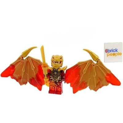 Imagen de LEGO Ninjago Crystalized: Kai Golden Dragon Minifig con espada de fuego y dragón