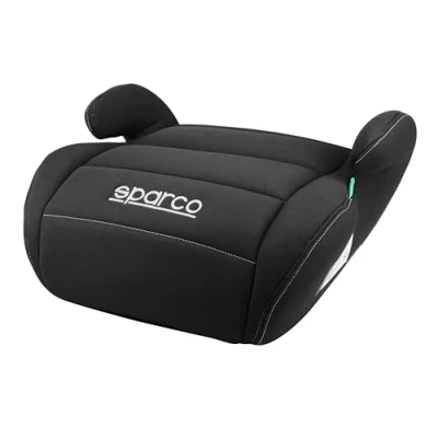 Imagen de Sparco Alzador Infantil de Asiento Coche Negro i Size para Niños y Niñas. Homologado ECE R129/03 125 150 cm. Con funda lavable 3 Fabricado en ABS Alta Resistencia