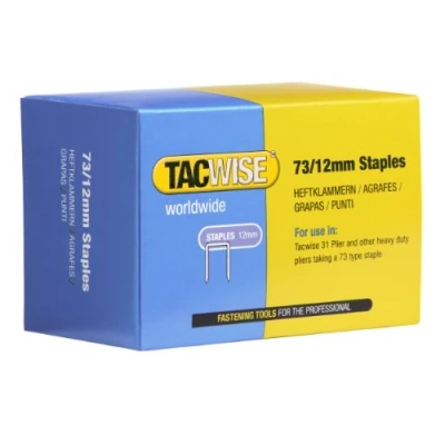 Imagen de Tacwise 0457 Grapas galvanizadas de Tipo 12 mm, Metalizado, 73 / 12mm, Set 5000 Piezas