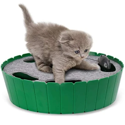 Imagen de Pawaboo Juguete Escondido Electrónico para Gato, Imita la Escena Real del Gatito y el Ratón con Interruptor de Control Verde