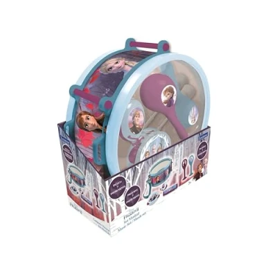 Imagen de Lexibook, Frozen Elsa Anna, Set de 7 instrumentos musicales (Tambor, Maracas, Castañuela, Armónica, Flauta dulce, Trompeta, Pandereta), Juguete musical, Cómodo juego para llevar, Azul/blanco, K360FZ
