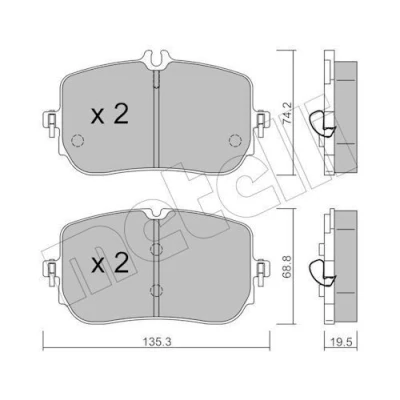 Imagen de METELLI 22 1268 0 Juego de pastillas freno preparado para indicador desgaste MERCEDES BENZ: Clase A, A Berlina, CLA Coupé