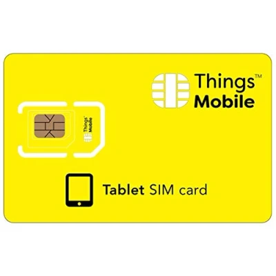 Imagen de Tarjeta SIM para Tablet/Tablet, Things Mobile, con Cobertura Global y Red multioperador GSM/2G/3G/4G, sin costos fijos. 10 de crédito Incluido