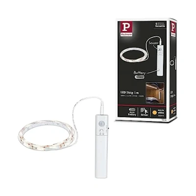 Imagen de Paulmann 78899 Tira led (funciona con pilas, incluye detector de movimiento, 1 m, 2 W, 156 lm/m, 3000 K, plástico), color blanco