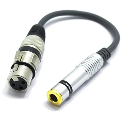 Imagen de VITALCO XLR Hembra a Jack 6,3 Mono TS Adaptador Audio de Micrófono Cable 3 Pines 6,35mm