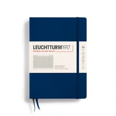 Imagen de LEUCHTTURM1917 342923 Libretas Medium (A5) 145 x 210 mm, Tapa Dura, 251 páginas numeradas, Azúl Marino, Cuadriculada