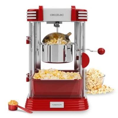 Imagen de Palomitero Cecotec Fun&amp;Taste P’Corn Classic, 300 W, Palomitas dulces o saladas, Olla antiadherente, Capacidad 500 ml, Diseño retro, Red