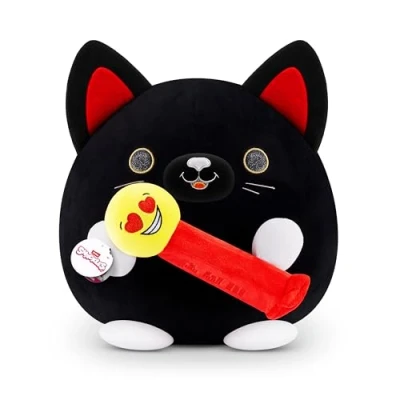 Imagen de Snackles Series 1 Wave 2 Black Cat (PEZ), Surprise Medium Plush, Ultra Soft 35 cm, Collectible Plush with Real Brands, (PEZ)