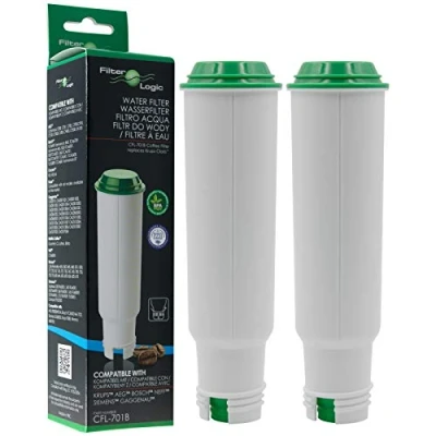 Imagen de FilterLogic CFL 701B 2x filtros de agua compatibles con Krups, Melitta, Nivona cafeteras superautomáticas espresso reemplaza Claris F088 F 088, Pro Aqua cartucho para máquina automática café