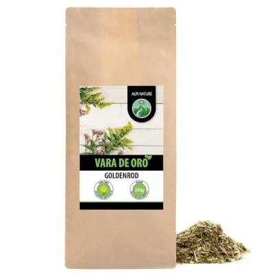 Imagen de Infusión de vara oro (250g), Verga D&#039;Oro, Solidago, cortado, Hierba secada, 100% puro y natural