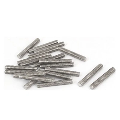 Imagen de sourcing map Varilla De M6 X 40mm 1mm Paso Rosca Del Vástago Acero Inoxidable 304 Bar Espárragos 20 Pcs Tono Plata