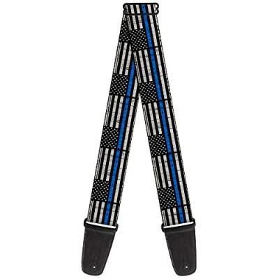 Imagen de BUCKLE DOWN correa para guitarra, Americana Weathered Flag Black/Gray/Blue