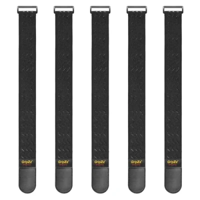 Imagen de GripZz Bandas de Correa Elásticas con Cierres Gancho y Bucle 46 x 5cm (5 paquetes) Banda Cierre Hebilla para Organizar Sus Cables Extensión Mangueras Bicicleta Taller Garaje