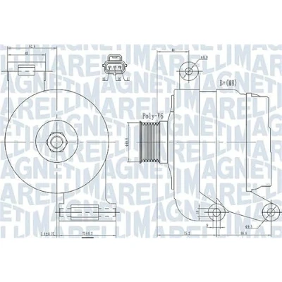 Imagen de MAGNETI MARELLI 063731931010 Alternador 14V 150A VOLVO: V50, S40 II, C30