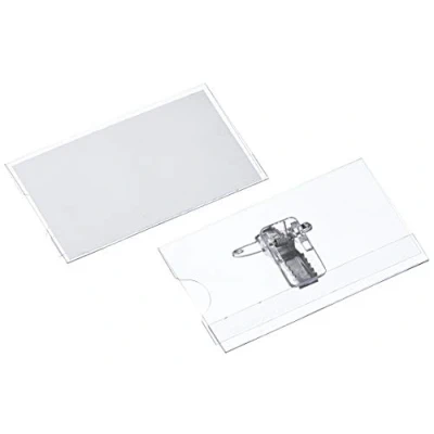 Imagen de Veloflex Tarjetero porta nombre (pinza e imperdible incluidos, lote de 25, 75 x 40 mm) [Importado Alemania]