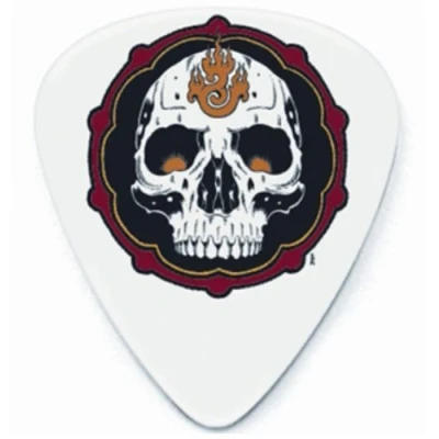 Imagen de JIM DUNLOP Púas Blackline II Alan Forbes, Saco de 36, Flame Skull, Blanco, 0,60mm