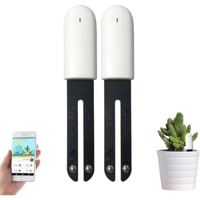 Imagen de 4 en 1 Medidor Humedad Plantas, Higrometro Suelo, Inteligente de Plantas Automático Monitoreo Humedad/Luz/Fertilidad/Nivel Temperatura, para Mijia APP (2 pack)
