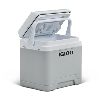 Imagen de Igloo IE24 AC/DC Nevera eléctrica, 24 litros, Mini refrigerador con conexión de 12/230V para Coche, Barco y Ocio, Gris