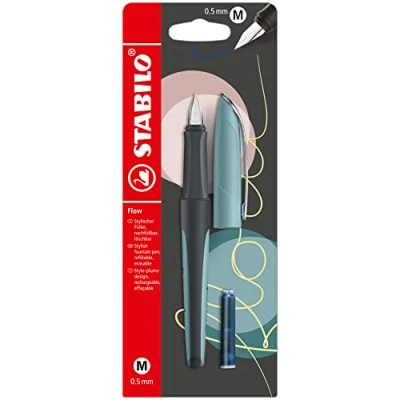 Imagen de STABILO Flow Modern Office Pluma estilográfica, color turquesa pastel, incluye cartucho