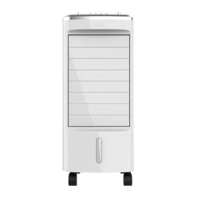 Imagen de EVVO Climatizador Evaporativo CLIMA AC650. Potencia: 65 W Depósito: 3,5 L 3 velocidades ajustables Oscilación automática de 70º Ruedas multidireccionales Incluye 2 acumuladores frío