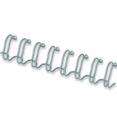 Imagen de Fellowes CRC53279 Pack de 100 canutillos tipo wire, doble espiral, paso 3:1&quot;, 34 agujeros, 10 mm, plata