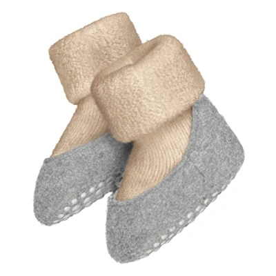 Imagen de FALKE Baby Cosyshoe B HP lana puños en la suela 1 par, Calcetines para casa Unisex bebé, Beis (Sand Melange 4651), 17 18