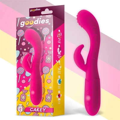Imagen de Vibrador Punto G Y Conejito Usb Silicona Goodies Cakey Con 10 Funciones De Vibración Fuchsia