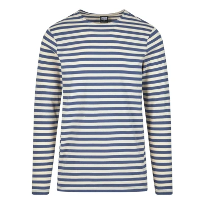 Imagen de Urban Classics Stripe LS Camiseta de manga larga, Hombre, Talla: Medium, Whitesand vintageblue