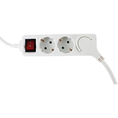 Imagen de Regleta Alargador 2 Enchufes +2 Puerto USB con Interruptor, Cable 1.5M Clavija Plana. (3 Tomas)