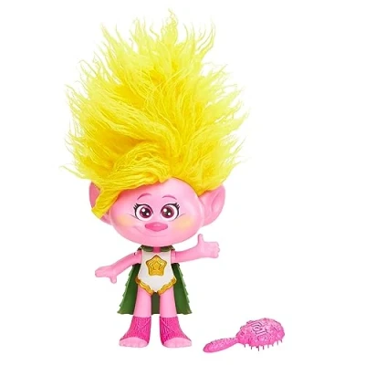 Imagen de Mattel Trolls 3 Todos Juntos Rainbow HairTunes Muñeca Viva con pelo luces y sonidos, capa accesorios para peinar, inspirado en la película, juguete +3 años (HNF21)