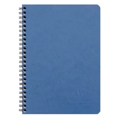 Imagen de Clairefontaine 785664C Un Carnet à Pochettes Spiralé Bleu A5 14,8x21 cm 120 Pages Détachables Lignées Papier Blanc 90 g Couverture Carte Lustrée Grain Cuir Collection Age Bag